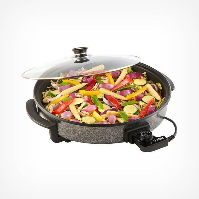 VonShef Electric Round Multi Cooker – 42cm Non-Stick Skillet – 1500W