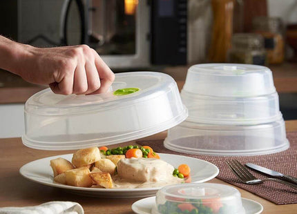VonShef Microwave Food Plate Covers – 5 Piece Stackable Plastic Lid Set